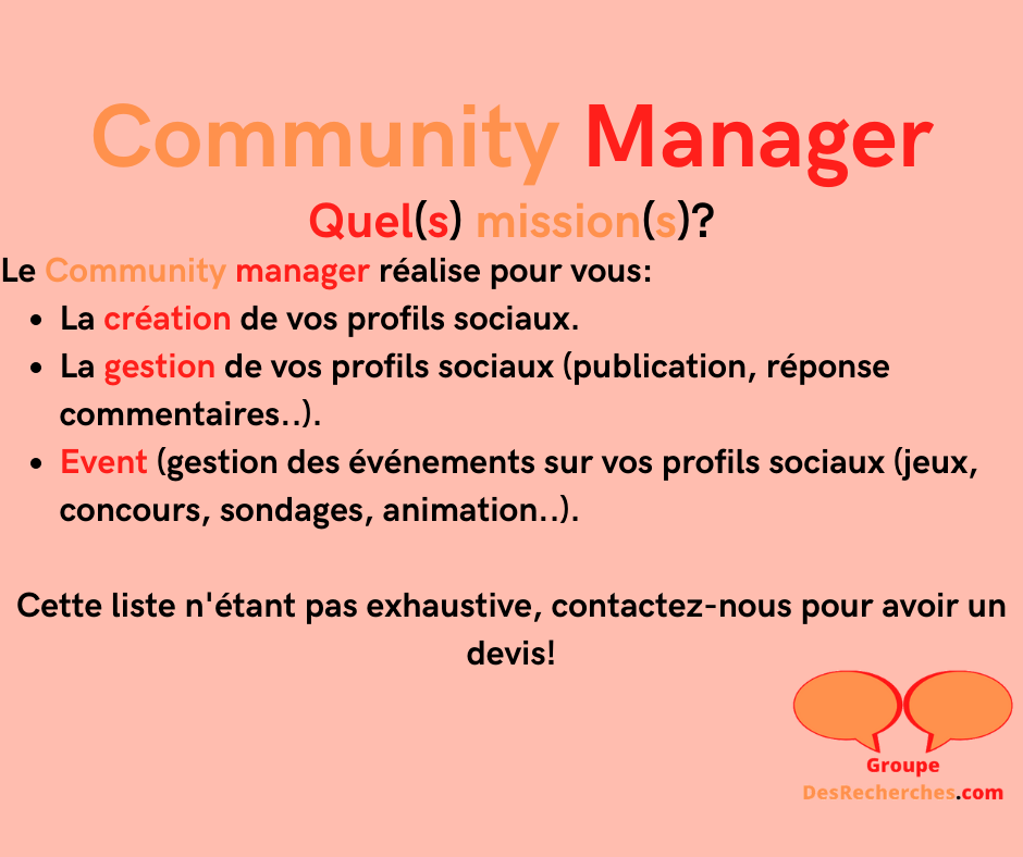 Publication groupe desrecherches com community manager